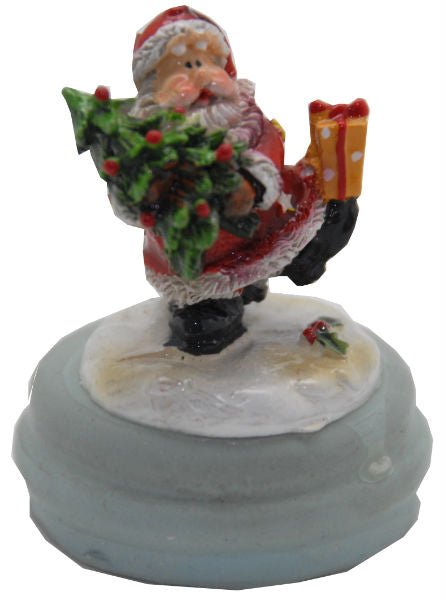 Modell für 3D-Schneekugel - Santa mit Geschenk und Tannenbaum - Schneekugelhaus