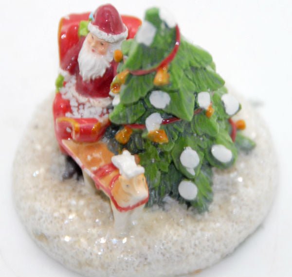 Modell für 3D-Schneekugel - Santa mit Rentier - Schneekugelhaus