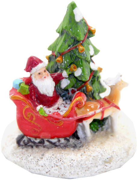 Modell für 3D-Schneekugel - Santa mit Rentier - Schneekugelhaus