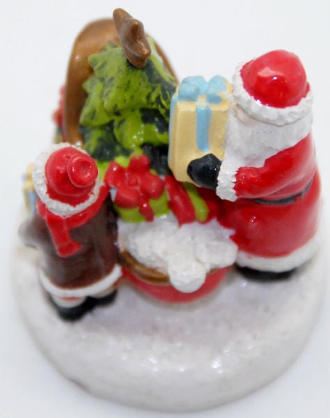 Modell für 3D-Schneekugel - Santa mit Schlitten und Kind - Schneekugelhaus