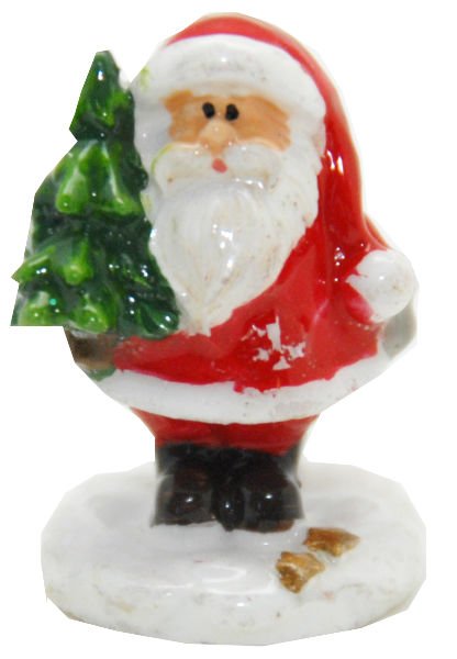 Modell für 3D-Schneekugel - Santa mit Tannenbaum - Schneekugelhaus