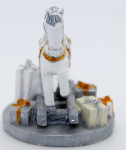 Modell für 3D-Schneekugel Schaukelpferd mit Geschenken - Schneekugelhaus