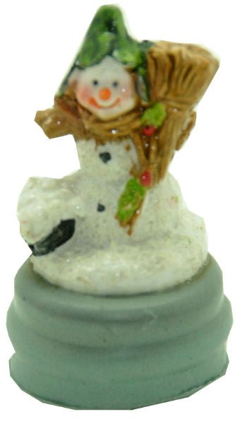 Modell für 3D-Schneekugel - Schneemann mit Besen - Schneekugelhaus