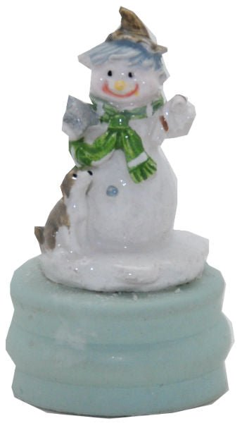 Modell für 3D-Schneekugel - Schneemann mit Hund - Schneekugelhaus