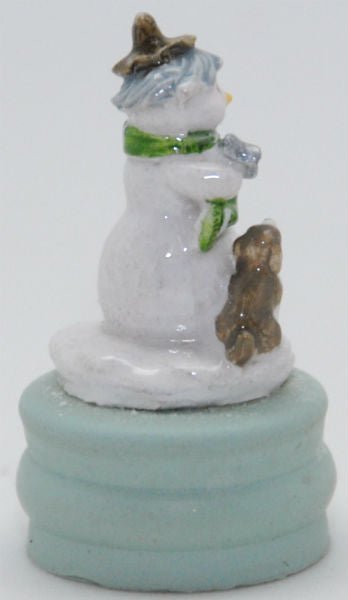 Modell für 3D-Schneekugel - Schneemann mit Hund - Schneekugelhaus