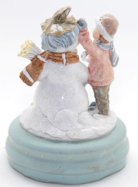 Modell für 3D-Schneekugel - Schneemann mit Kind - Schneekugelhaus