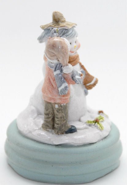 Modell für 3D-Schneekugel - Schneemann mit Kind - Schneekugelhaus