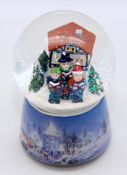 Nostalgie-Schneekugel Adventssinger in Winterlandschaft mit Musikspieluhr Stille Nacht - Heilige Nacht - Schneekugelhaus