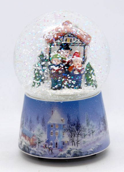 Nostalgie-Schneekugel Adventssinger in Winterlandschaft mit Musikspieluhr Stille Nacht - Heilige Nacht - Schneekugelhaus