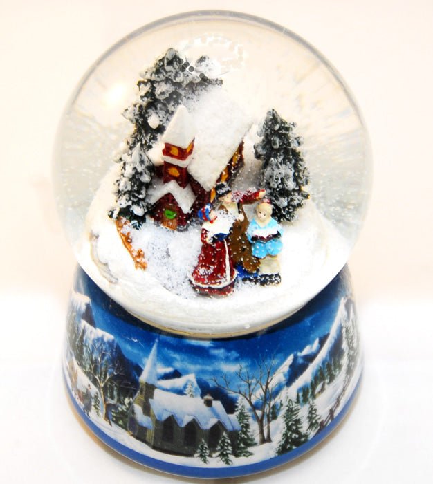 Romantischer Wintersparziergang mit Spieluhr - Schneekugelhaus