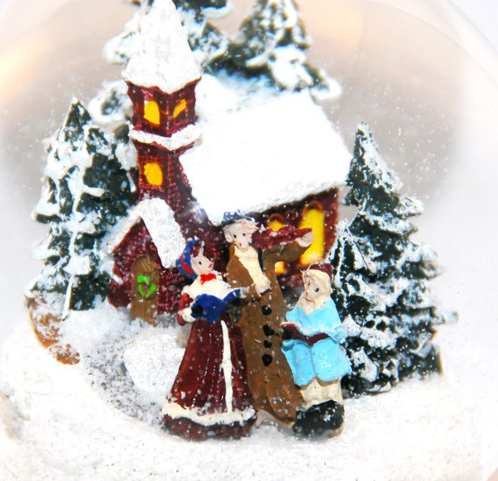Romantischer Wintersparziergang mit Spieluhr - Schneekugelhaus