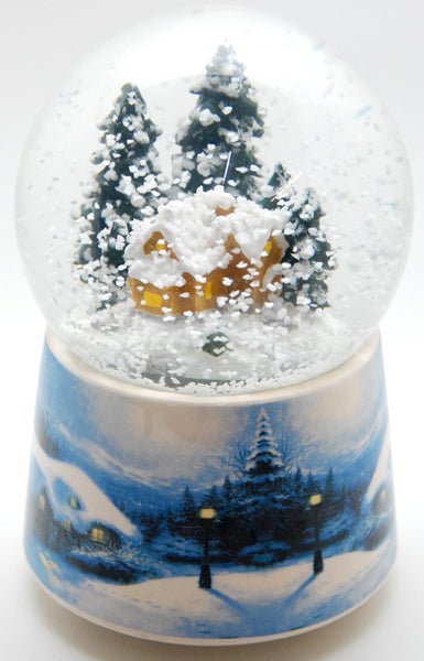 Schneekugel Hüttenzauber mit Spieluhr - Schneekugelhaus