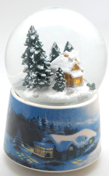 Schneekugel Hüttenzauber mit Spieluhr - Schneekugelhaus