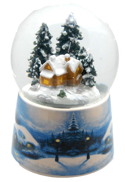 Schneekugel Hüttenzauber mit Spieluhr - Schneekugelhaus