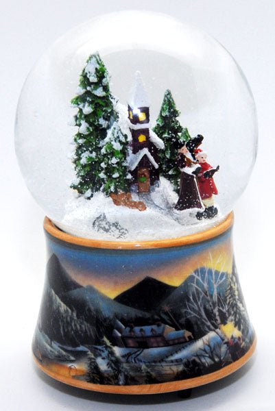 Schneekugel Romantischer Winterspaziergang mit Spieluhr - Schneekugelhaus