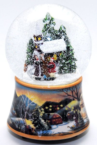 Schneekugel Romantischer Winterspaziergang mit Spieluhr - Schneekugelhaus