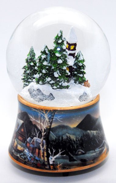 Schneekugel Romantischer Winterspaziergang mit Spieluhr - Schneekugelhaus