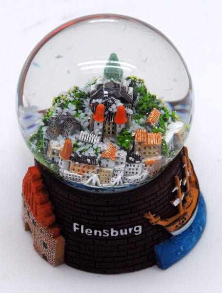 Souvenir Schneekugel Flensburg - Luftblase - Schneekugelhaus