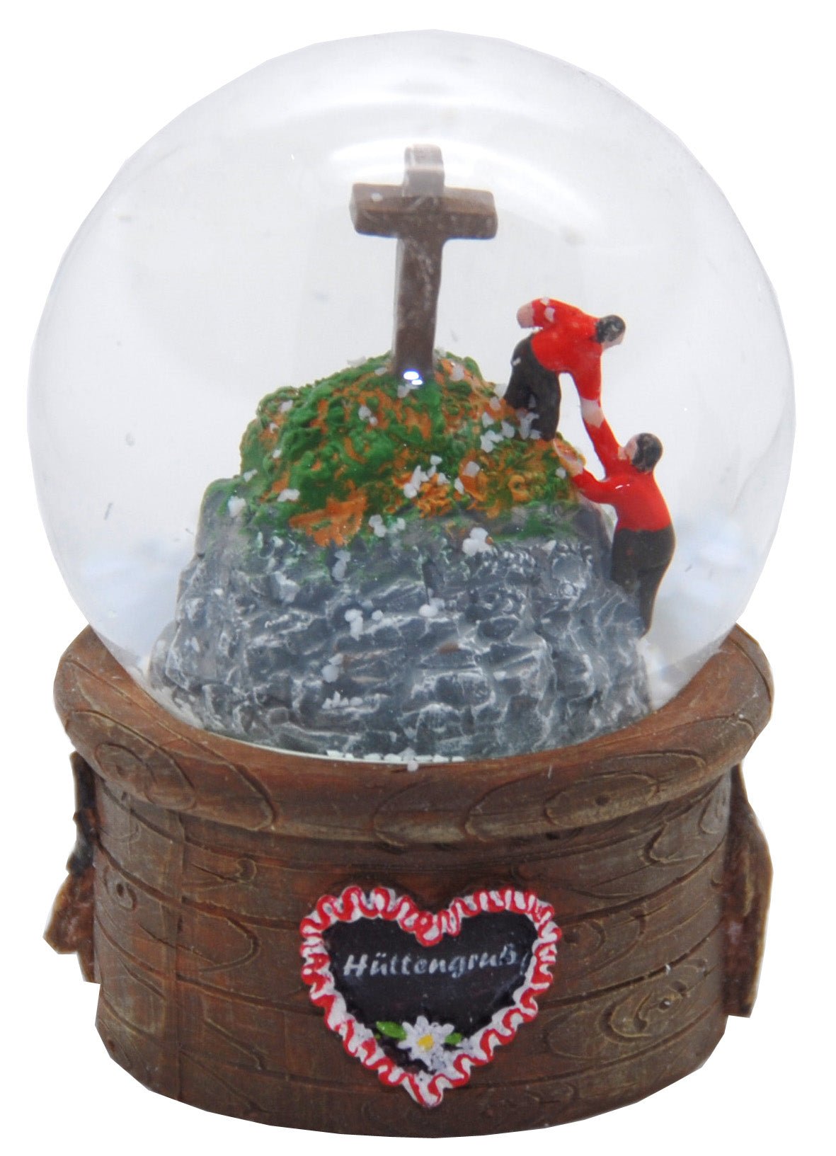 Souvenir Schneekugel Hüttengruß Gipfelstürmer Luftblase - Schneekugelhaus