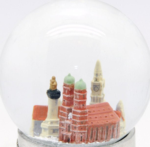 Souvenir Schneekugel München Skyline 80mm - Luftblase - Schneekugelhaus