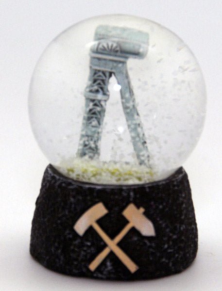 Souvenir Schneekugel Ruhrpott Förderturm 45 mm - Luftblase - Schneekugelhaus
