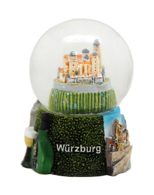 Souvenir Schneekugel Würzburg Festung Marienberg 45mm mit Luftblase - Schneekugelhaus