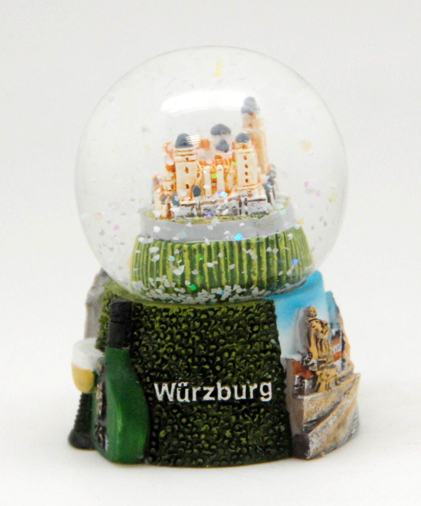 Souvenir Schneekugel Würzburg Festung Marienberg 45mm mit Luftblase - Schneekugelhaus