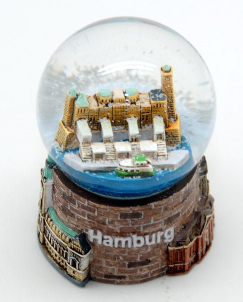 Souvenirschneekugel Hamburg Landungsbrücken - Luftblase - Schneekugelhaus