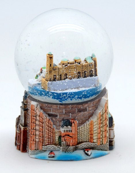 Souvenirschneekugel Hamburg Landungsbrücken - Luftblase - Schneekugelhaus