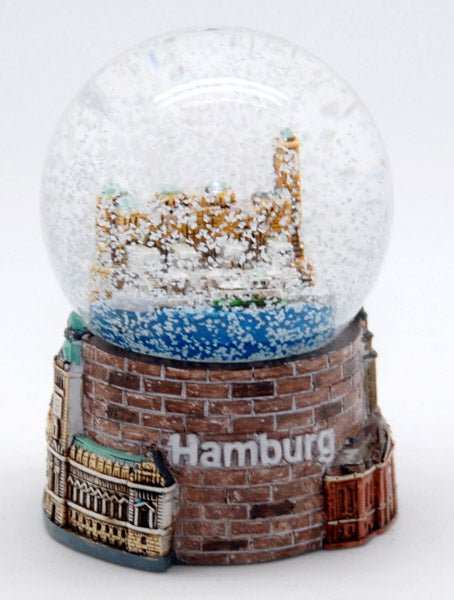 Souvenirschneekugel Hamburg Landungsbrücken - Luftblase - Schneekugelhaus