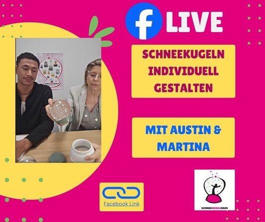 Facebook Live "Schneekugeln individuell gestalten" - Schneekugelhaus