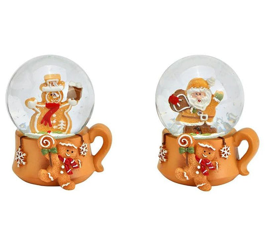2 Süße Schneekugeln Weihnachtstasse  Weihnachtsbäckerei 60 mm Durchmesser