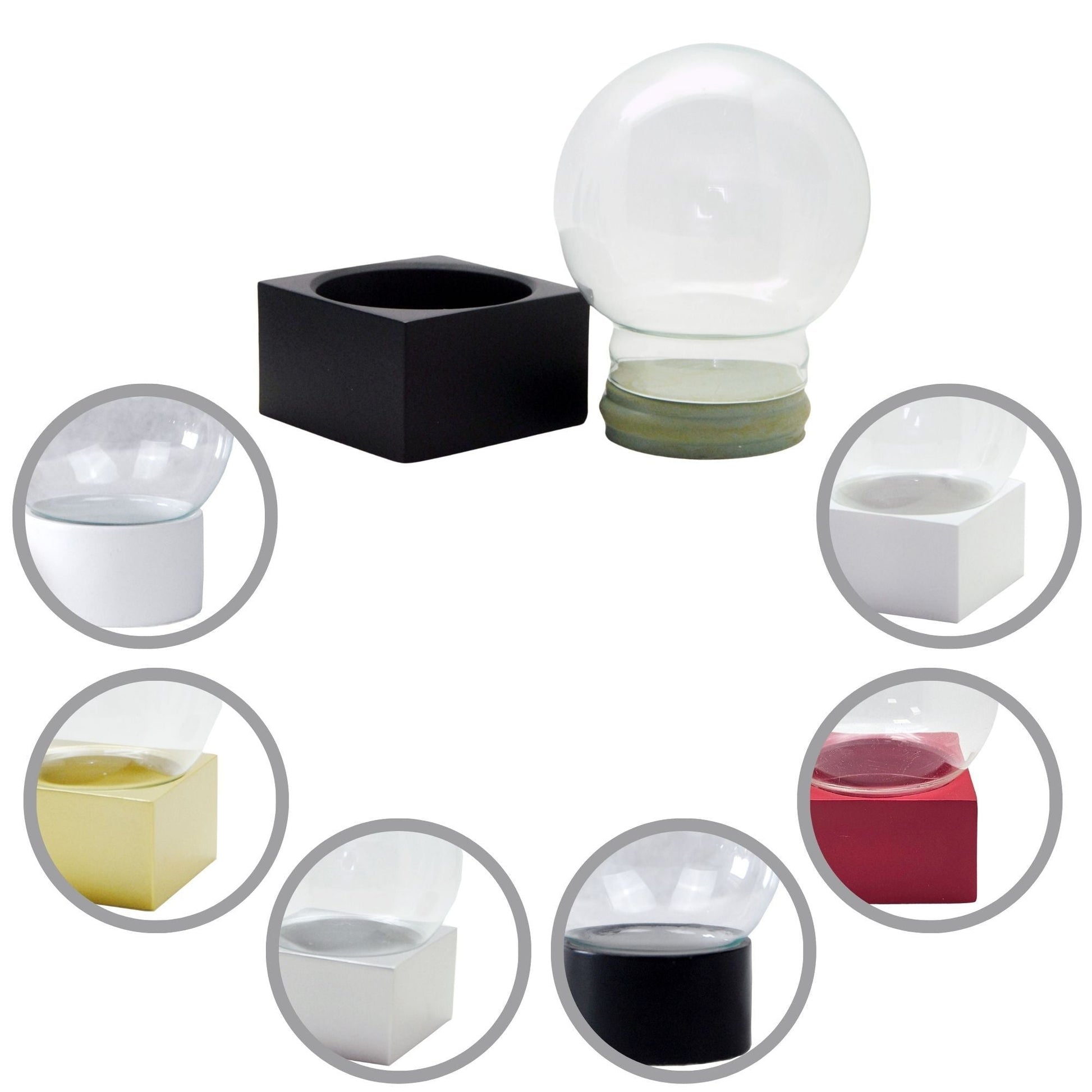 100mm Bastelset Polyresin Sockel in verschiedenen Varianten - DIY - Schneekugel - Schneekugelhaus