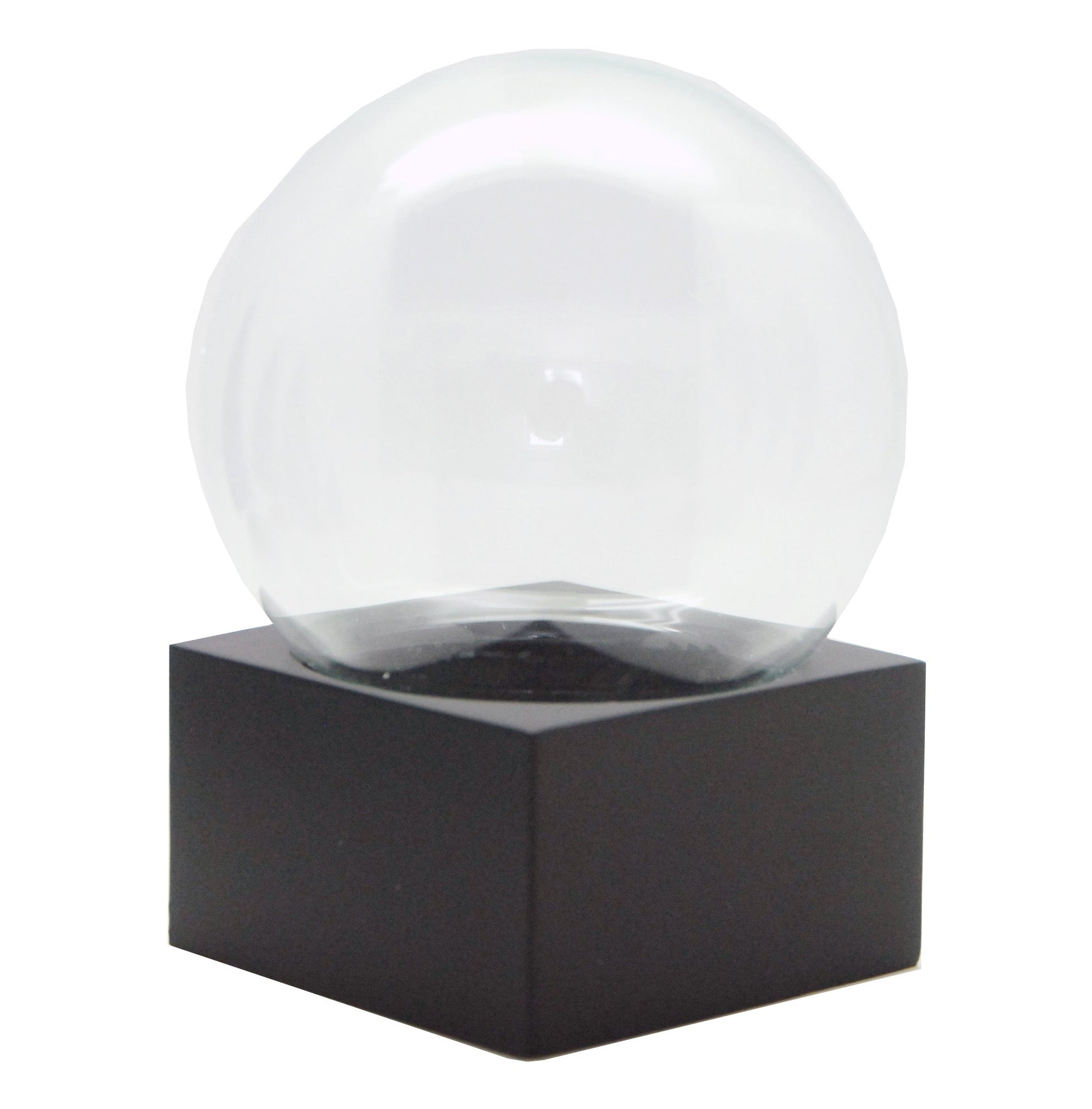 100mm Bastelset Polyresin Sockel schwarz eckig mit DIY - Schneekugel - Schneekugelhaus