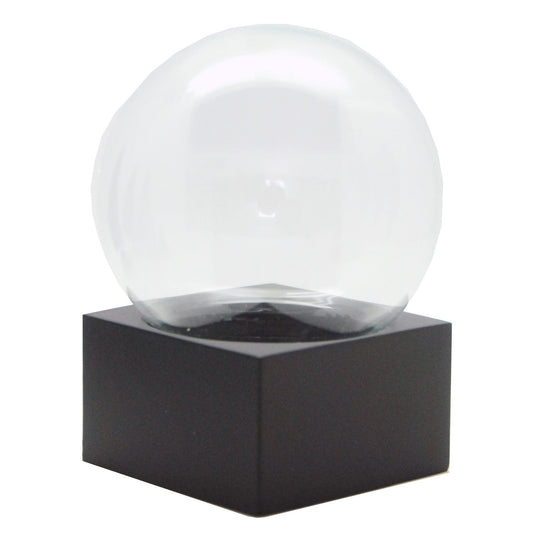 100mm Bastelset Polyresin Sockel schwarz eckig mit DIY - Schneekugel - Schneekugelhaus