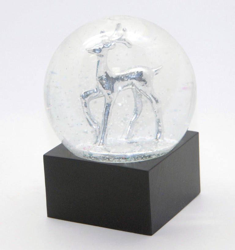 100mm Bastelset Polyresin Sockel schwarz eckig mit DIY - Schneekugel - Schneekugelhaus