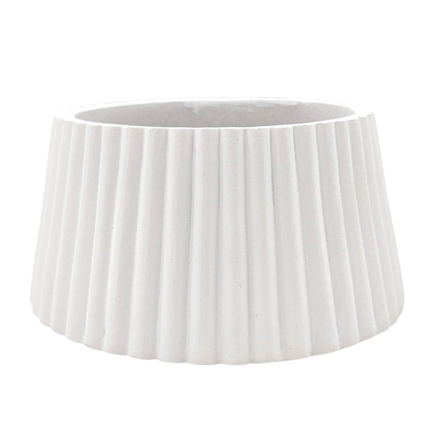 120mm Polyresin Sockel weiß geriffelt für DIY - Schneekugel - Schneekugelhaus