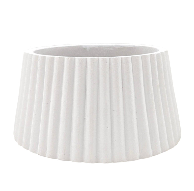 120mm Polyresin Sockel weiß geriffelt für DIY - Schneekugel - Schneekugelhaus