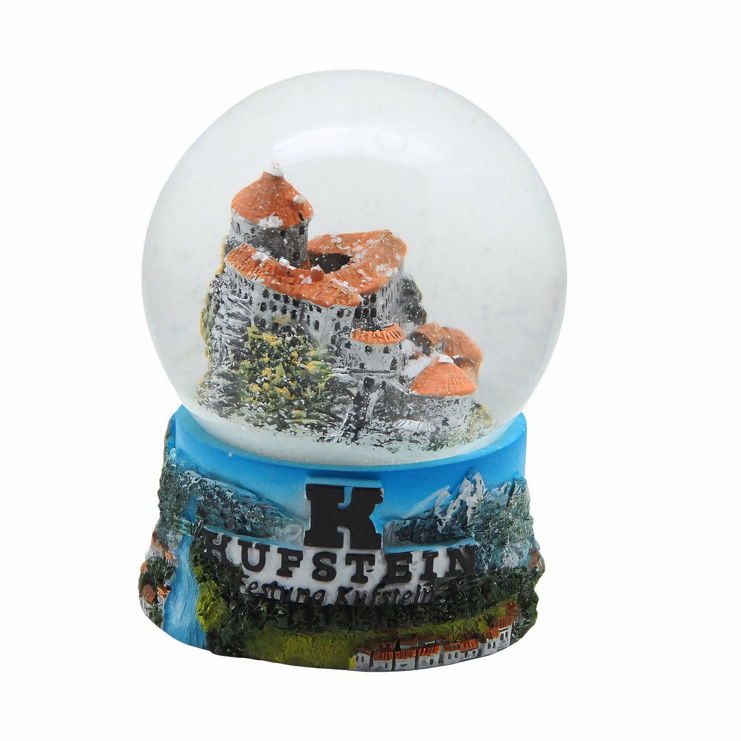 Souvenir Schneekugel Kufstein mit Festung Kufstein und Kufsteiner Land