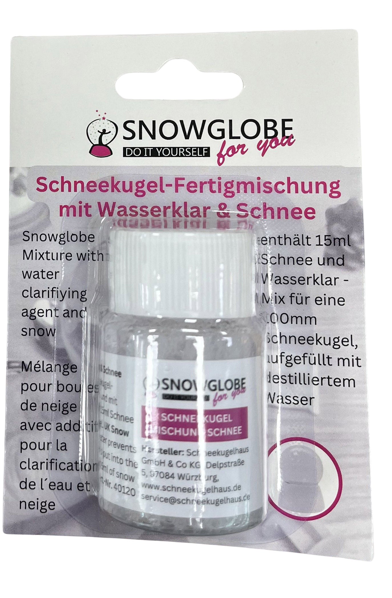Schneekugel-Fertigmischung mit Wasserklar & feinem Schnee