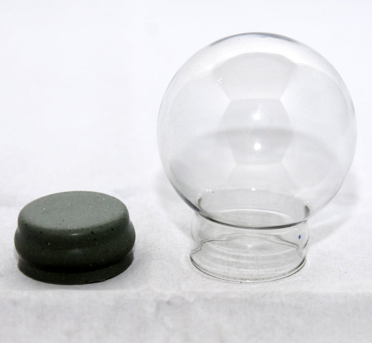 45mm Ersatzglas Bastelglas Schneekugel mit Gummiverschluss - Schneekugelhaus