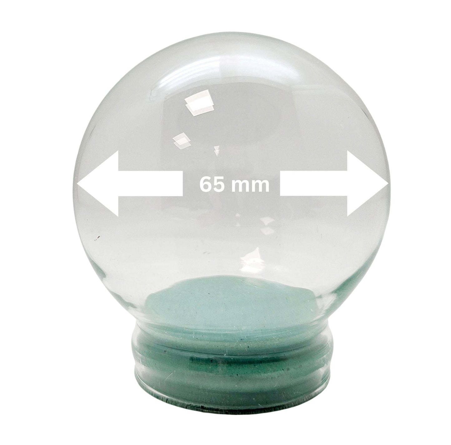 65mm Ersatzglas Bastelglas Schneekugel mit Gummiverschluss - Schneekugelhaus