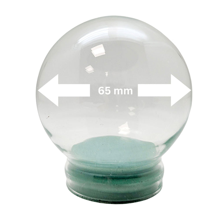 65mm Ersatzglas Bastelglas Schneekugel mit Gummiverschluss - Schneekugelhaus