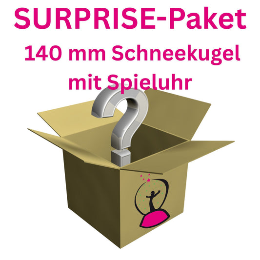 Surprise-Paket: 1 Schneekugel mit Spieluhr Durchmesser 100mm - Auswahl zufällig