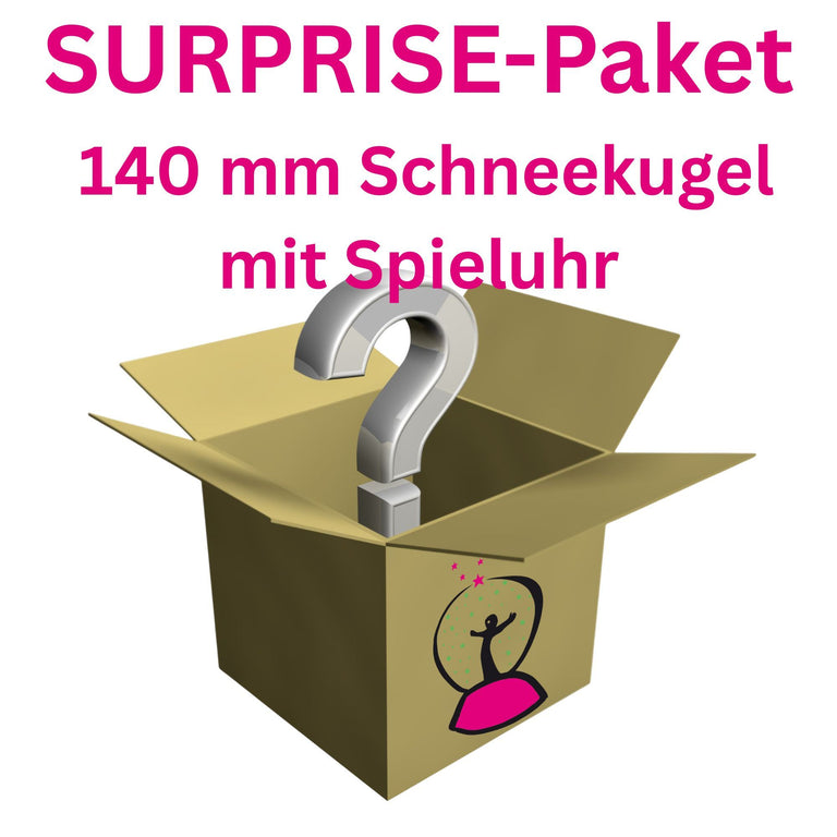 Surprise-Paket: 1 Schneekugel mit Spieluhr Durchmesser 100mm - Auswahl zufällig
