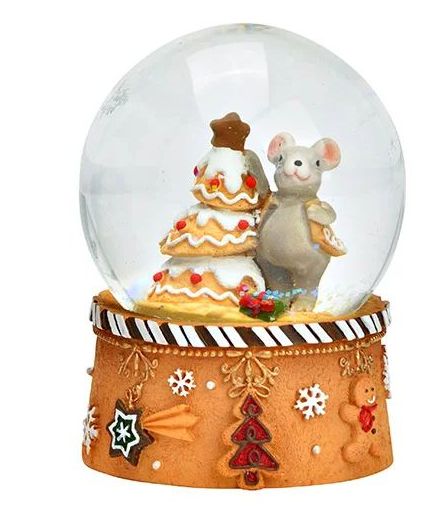 Dekopaket - Ballerina Nussknacker mit Mäusekönig mit 3 Schneekugeln in mehreren Größen - Schneekugelhaus