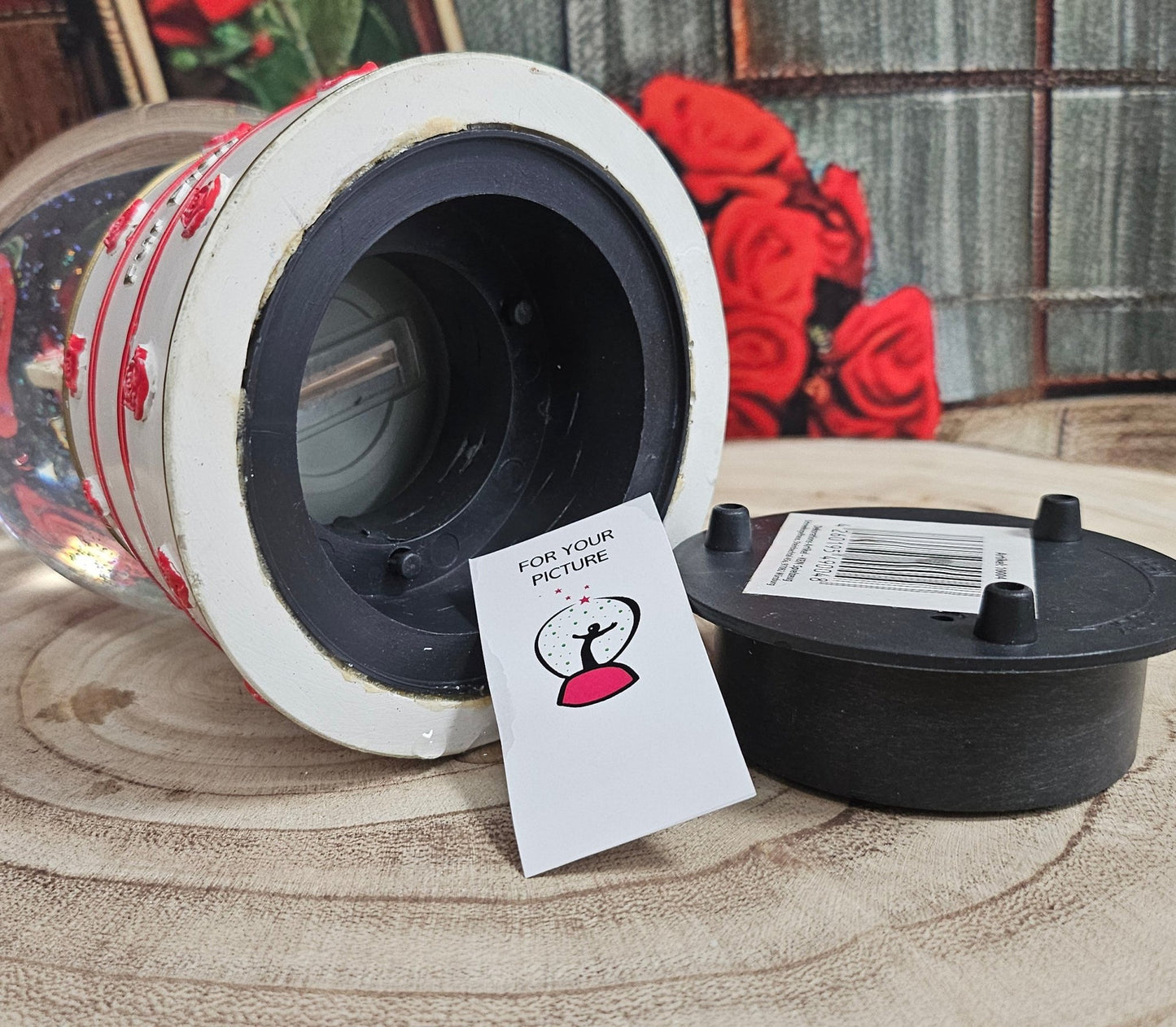 Foto - Schneekugel Für dich soll´s rote Rosen regnen Glaskugel Wechselrahmen - Schneekugelhaus