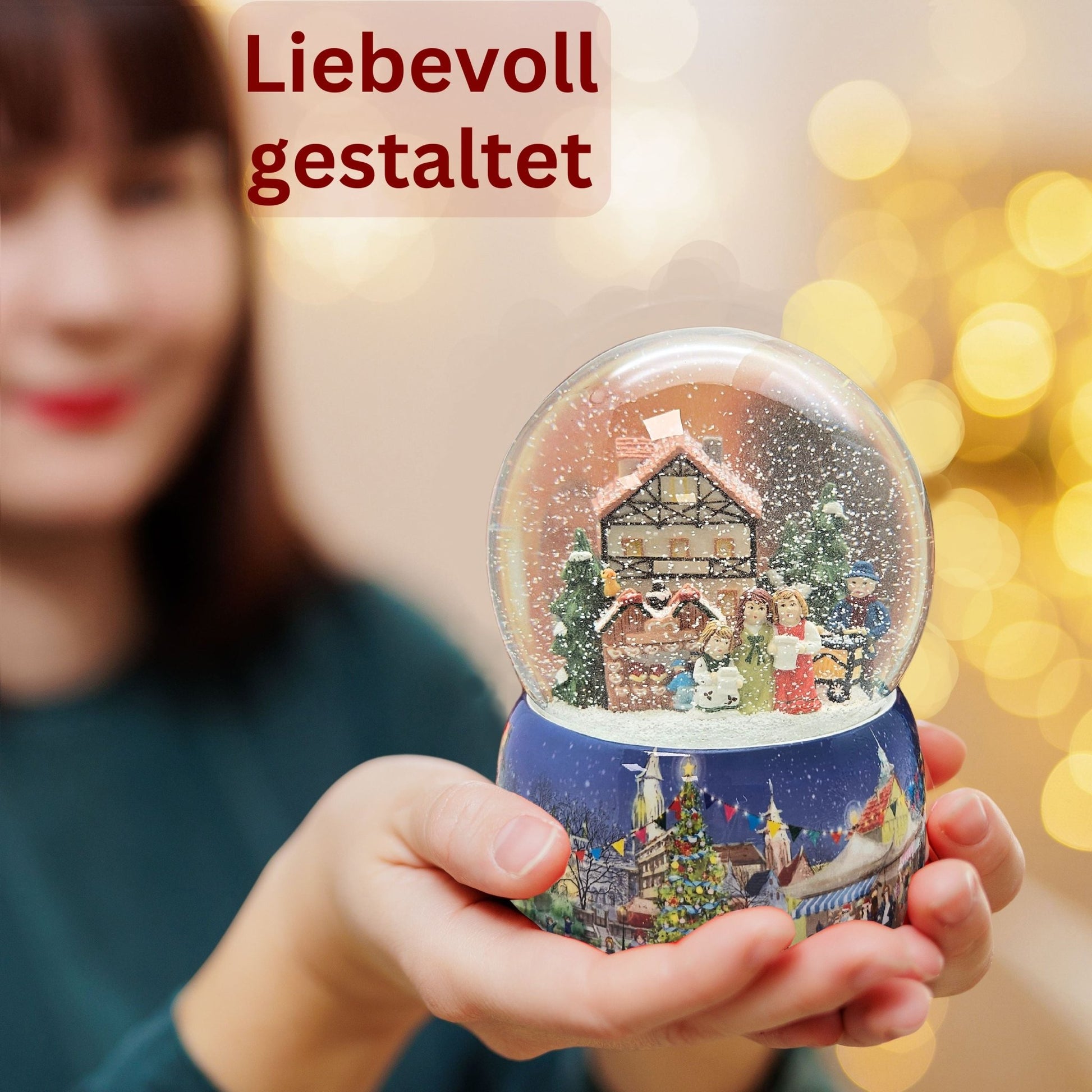 Mega Schneekugel Nostalgischer Weihnachtsmarkt mit Musikspieluhr Winter Wonderland - Schneekugelhaus