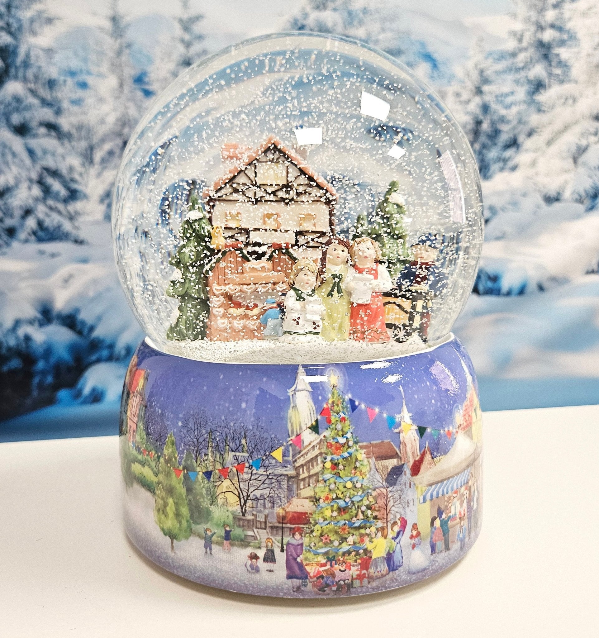 Mega Schneekugel Nostalgischer Weihnachtsmarkt mit Musikspieluhr Winter Wonderland - Schneekugelhaus