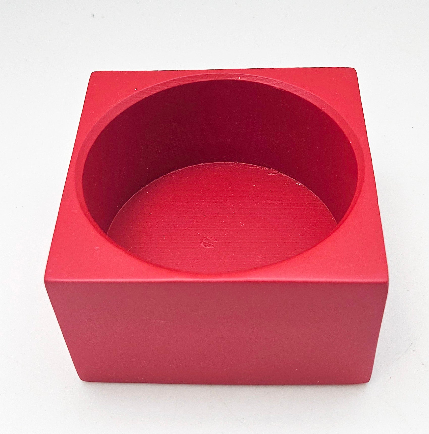Polyresin Sockel rot eckig für 100mm DIY - Schneekugel - Schneekugelhaus
